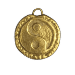 Goldfarbener Yin-Yang-Anhänger